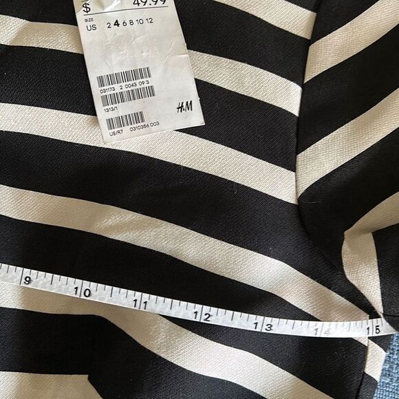 H&M Black and White Striped Dress Size 4 - Picture 7 of 11
